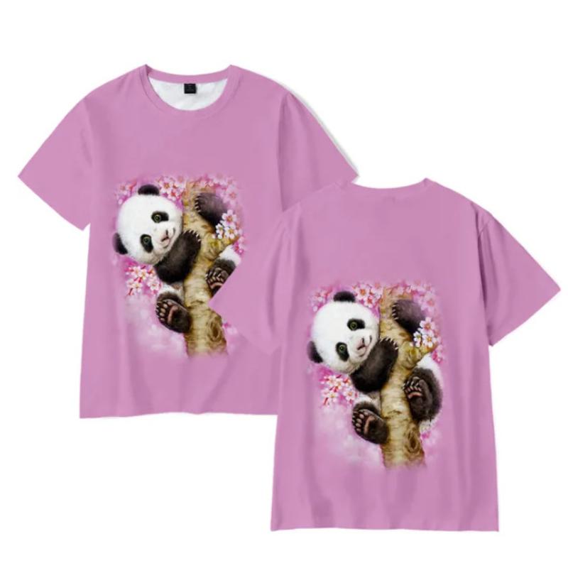 Men's 3D Printed T-Shirt Panda Pattern Print Short Sleeve O-Neck Pullover Casual Top
