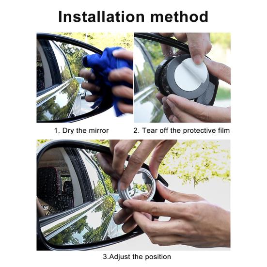 Зеркало для слепых зон, универсальное, круглое, с прочной фиксацией