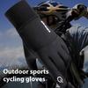 Black Winter Full Fingers Thermal Gloves Lining Windproof and Waterproof Cycling Gloves Motorcycle Ski Touch Screen Fleece Glove