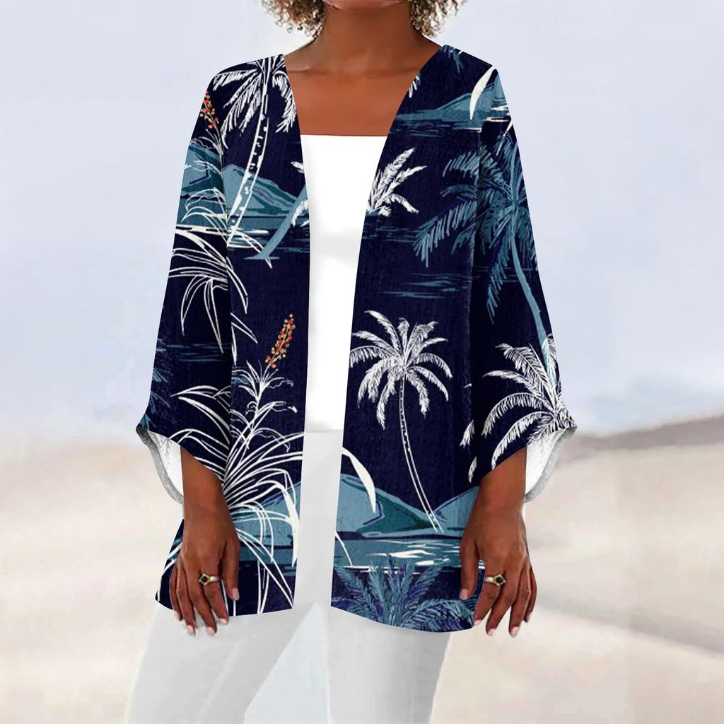 Женская повседневная модная легкая куртка средней длины с принтом, кардиган