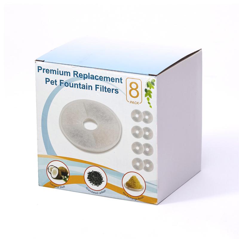 6/8 Pack Cat Fountain Replacement Activated Carbon Filter For Catit Triple Action Water Fountain Filters Pet Drinking Fountain