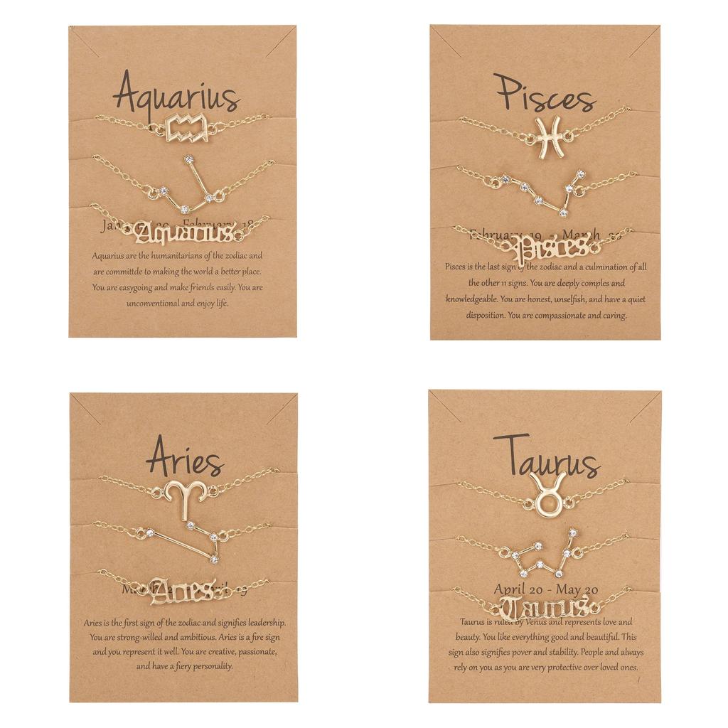 Набор браслетов со знаками зодиака из сплава для подарка и коллекции