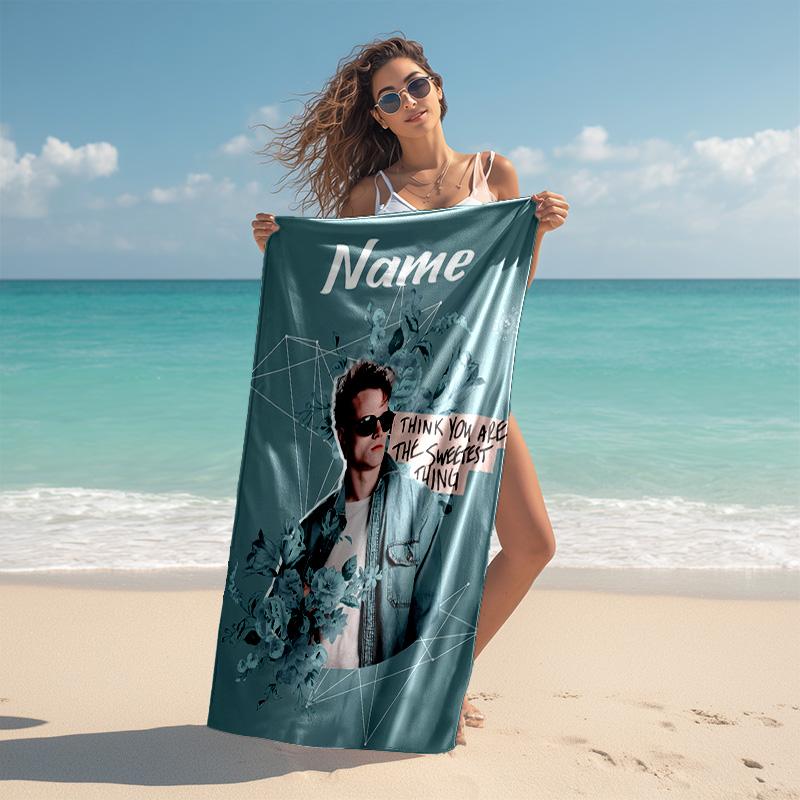 Personalized customized proof beach towel with Rudy Pankow pattern - soft, absorbent,quick-drying,perfect swimming,camping&bathing
