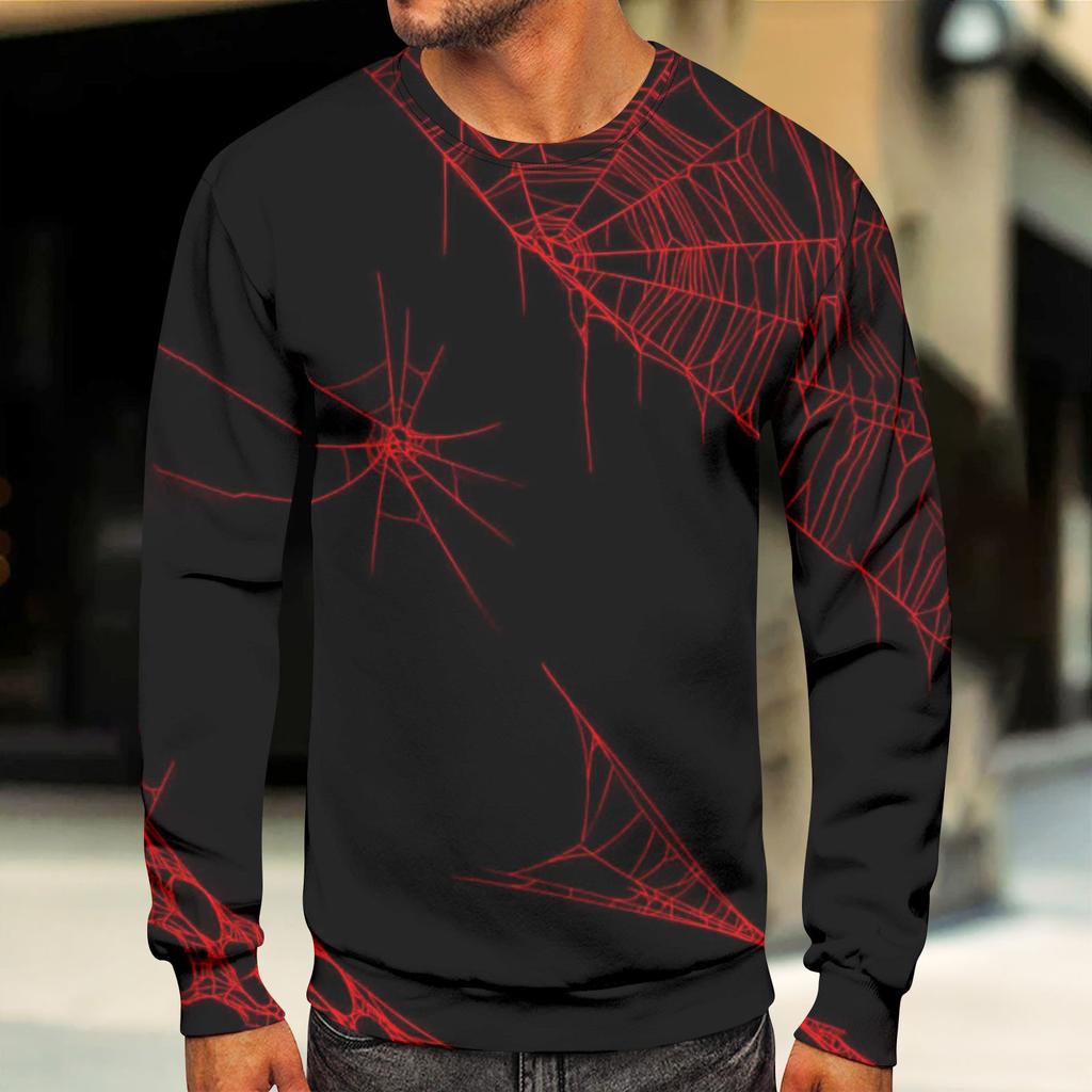 Мужские топы с круглым вырезом, мужской повседневный модный пуловер с длинным рукавом и круглым вырезом