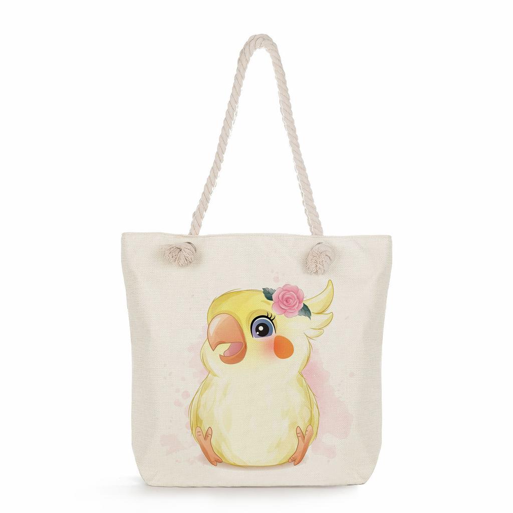 Многофункциональная Милые животные Принт Толстая веревка Плечо Пляжная сумка 7586