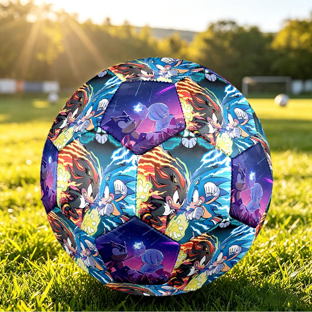 Sonic the Hedgehog Printed Size 5 Standard Football, Waterproof PU Training Soccer Ball for Outdoor Sports