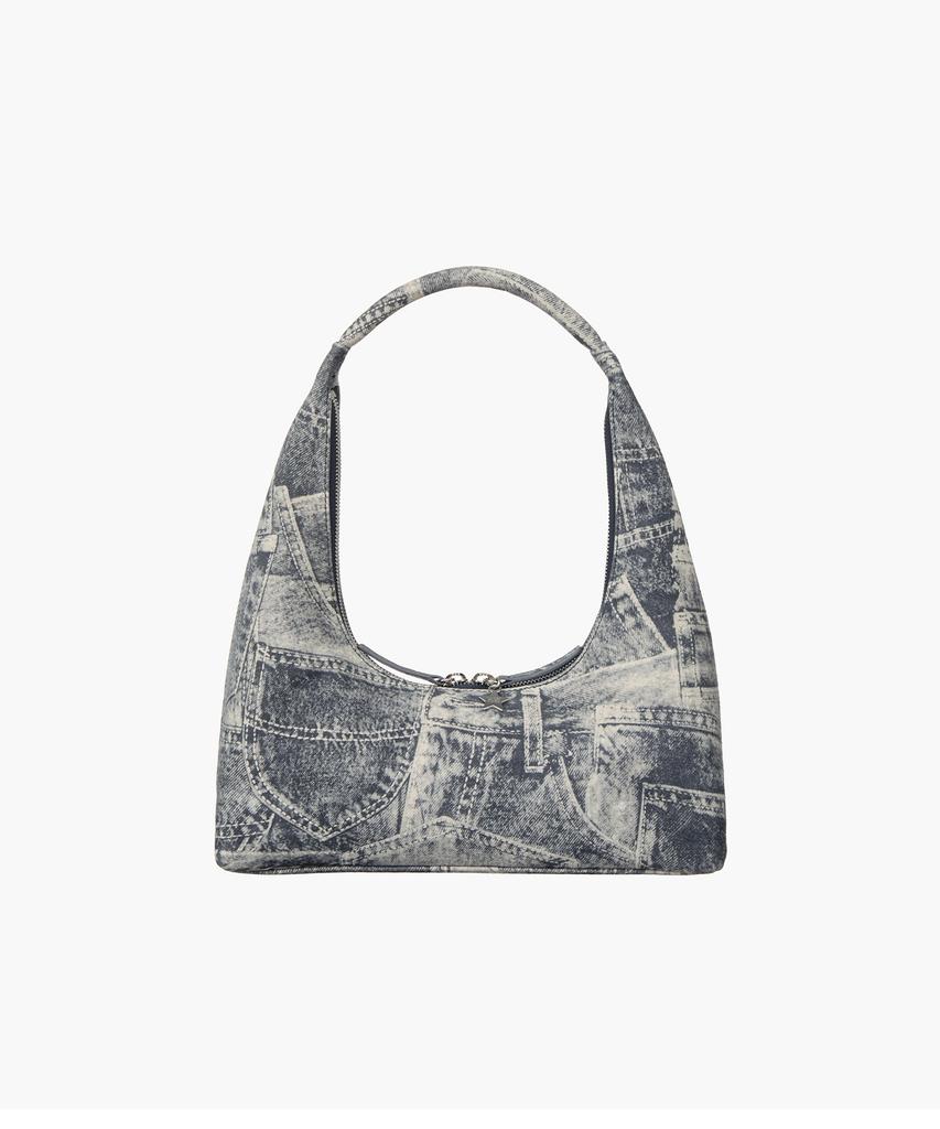 Margesherwood Hobo Shoulder_Light Gray Printed Suede