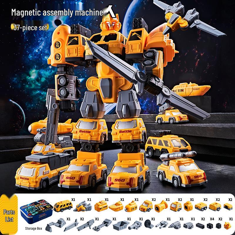 Детская 3D Магнитная Трансформирующаяся Робот-Машина Игрушка - Универсальная Модель Воина