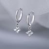 Белая Цветочная Серьга-Кольцо с Фианитом для Женщин Роскошные Хрустальные Серьги Четырехлистный Клевер Простые Модные Huggies Ювелирные Изделия Подарки
