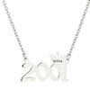 Year Necklace Lobster Clasp Smooth Surface Stainless Steel Chic Lobster Clasp Birth Year Necklace Charm Gift