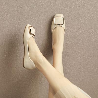 2025 новые однопедальные туфли на плоской подошве с мелким вырезом, женские весенне-осенние, нежные вечерние, удобные, с мягкой подошвой, универсальные туфли-дудочки