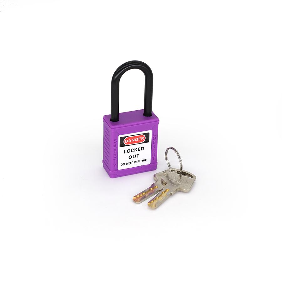 Industrial Safety Padlock LOTO Lockout Nylon Engineering Lock Personal Power Lockout 38mm Nylon Shackle Manufacturer 4