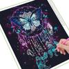 Diy Бабочка Алмазная картина Новые поступления Красочные перья Перезвон ветра Полный горный хрусталь Вышивка Мозаика Животные Волк Наборы для вышивки крестом AA4517
