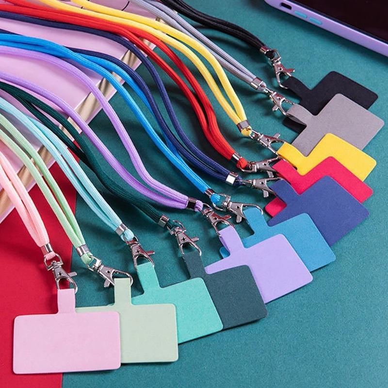 Аксессуары для телефона Подвесной шнур для телефона Съемный красочный шейный шнур Регулируемая нашивка через плечо Нейлоновая мягкая веревка Универсальный ремешок для телефона с защитой от потери