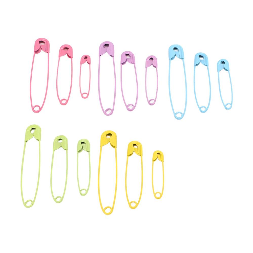 325Pcs 5 different colors 4 Sizes Assorted Safety Pins Daily clothing, scarf and brooch matching