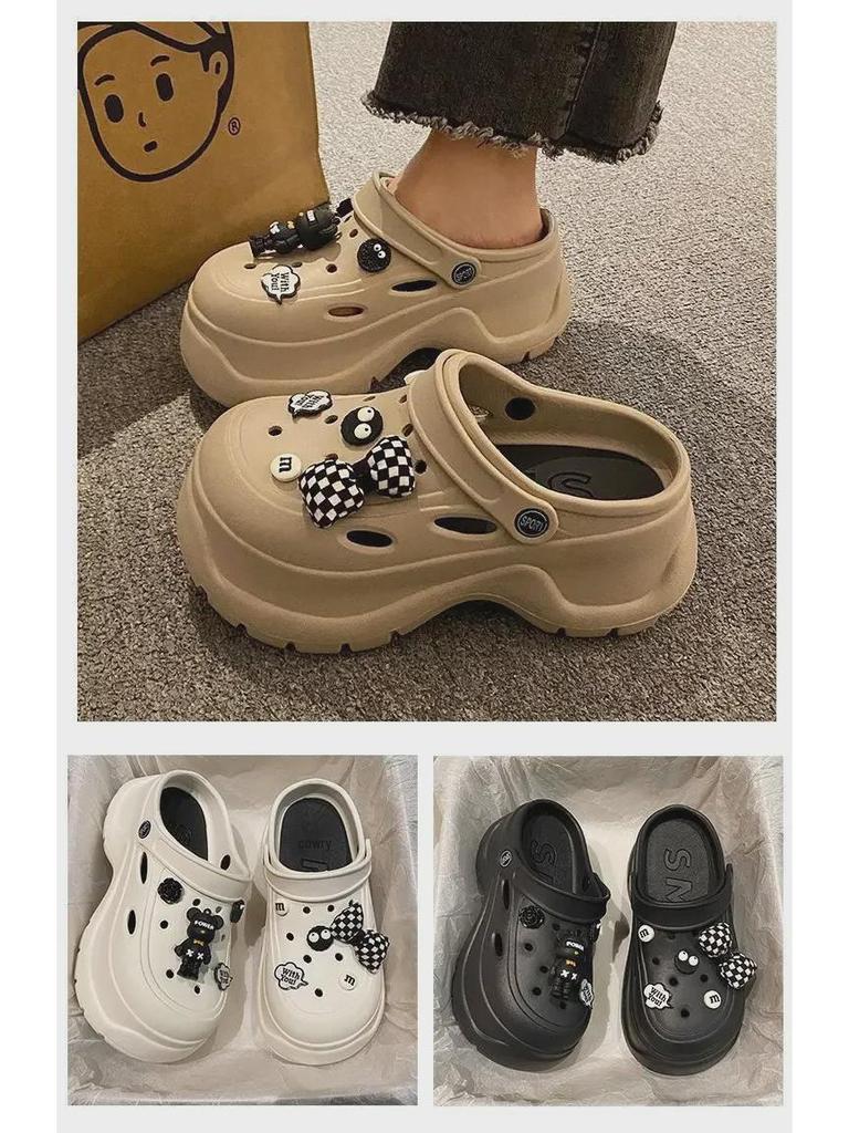 Женские пляжные тапочки EVA 2024 года на толстой подошве с нескользящим закрытым носком