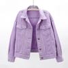 Spring Color Denim Jacket Women's Short Women's Denim Jackets Autumn Streetwear Coat Long Sleeved Jacket for Students