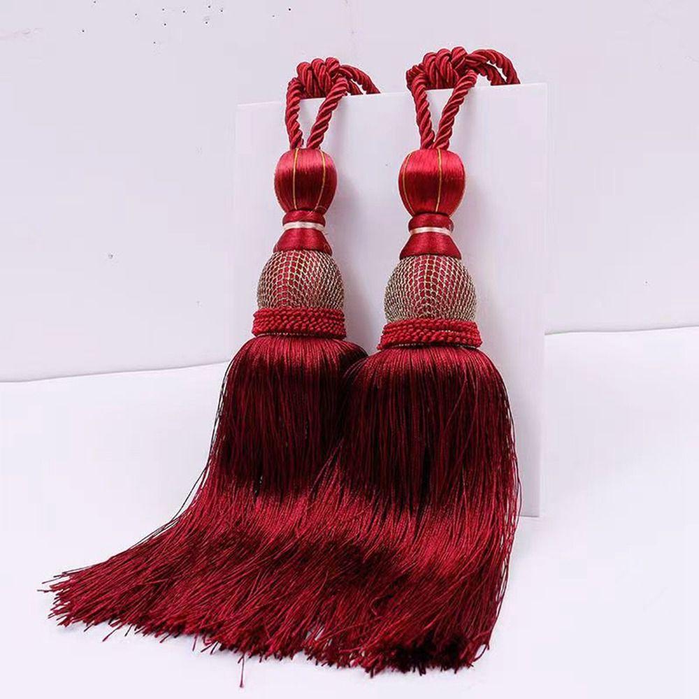 No Installation Curtain Tassels Tieback Punch-free Polyester Yarn Tassel Curtain Ties Multicolor Gold Wire Hanging Ball