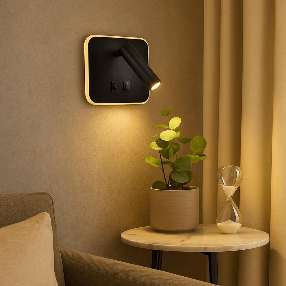 350 Degree Rotating Reading Wall Lamp Square Rotating Light Atmosphere Lighting  Wall Atmosphere
