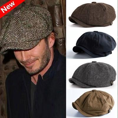 Модная 4 цвета, модная мужская теплая плоская кепка, мужская повседневная восьмиугольная шляпа, мужской берет в стиле ретро, ​​мужская шляпа газетчика