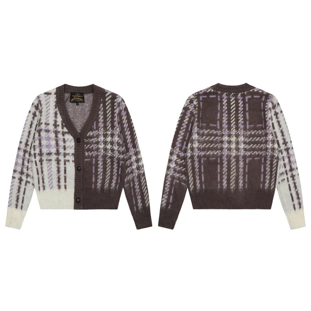 25SS Тонкий вязаный свитер Vivi Saturn с вышивкой и воротником-жабо - Корейская весенне-осенняя коллекция