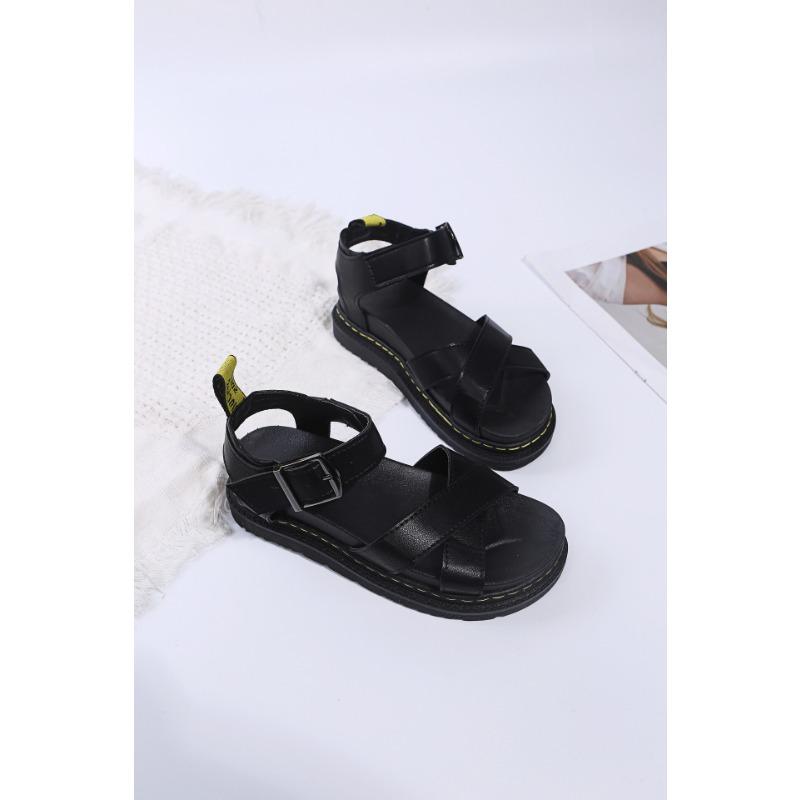 Летние римские сандалии большого размера на толстой подошве с плоской подошвой