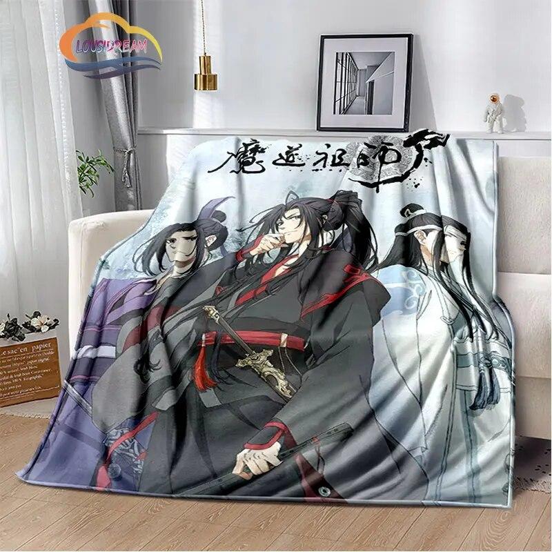 Anime Grandmaster of Demonic Cultivation Flannel Soft Throw Blanket Mo Dao Zu Shi Lightweight Warm Sofa Bed Travel Quilt