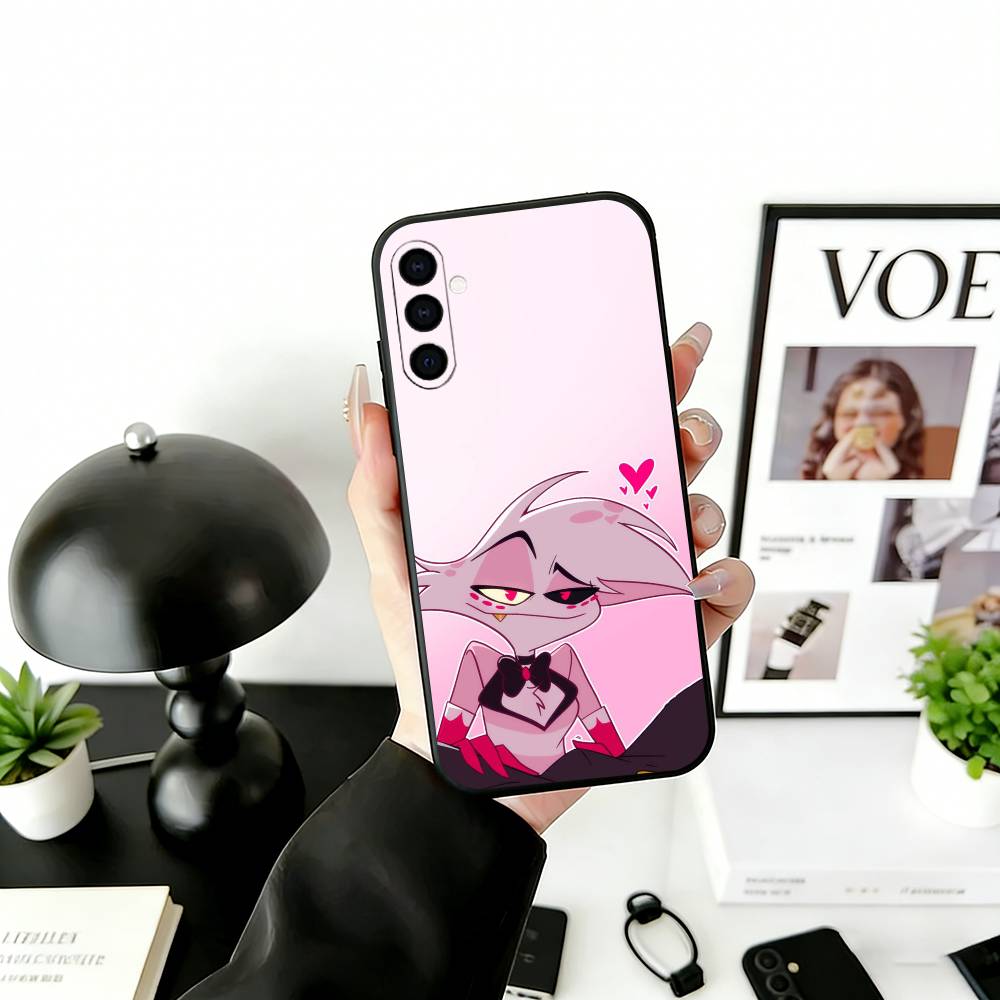 H-Hazbin A-Angel Dust Чехол для телефона Черный Силиконовый Мягкий Для Samsung Galaxy A73,A72,A71,A70,A53,A52,A51