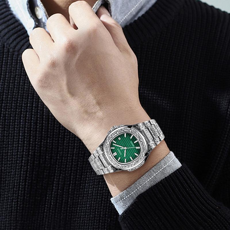 Роскошные мужские наручные часы Светящиеся Водонепроницаемые Дата Мужские часы Нержавеющая сталь Мужские кварцевые часы Повседневные мужские часы