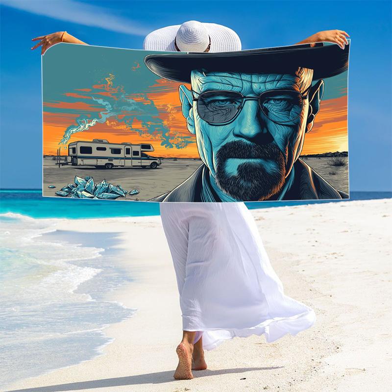 Breaking Bad Print Beach Towel, Large Soft Quick Dry Towel for Beach Camping Swimming