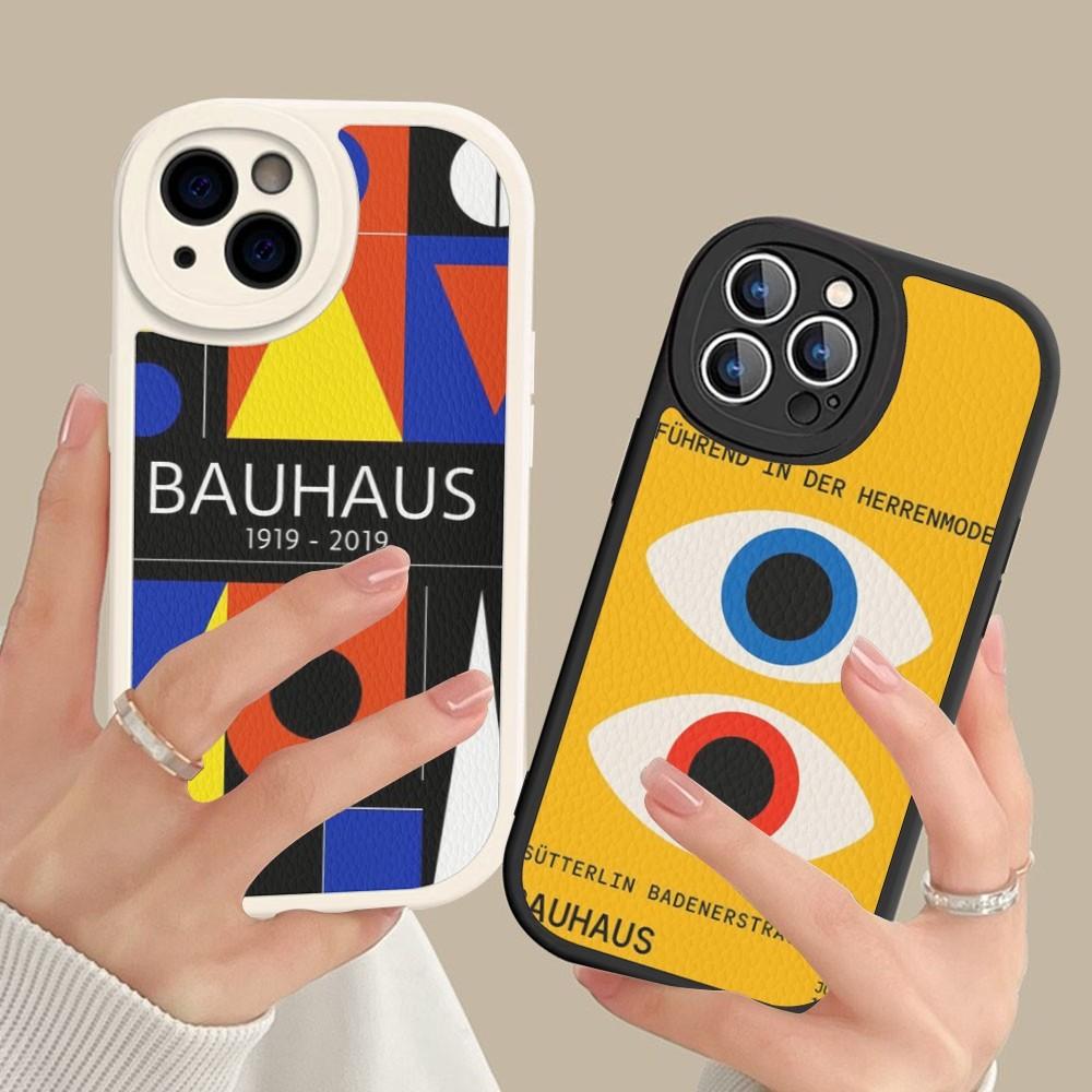 Geometric Bauhaus Art Phone Case Hard Leather For IPhone 16 15 14 13 12 Mini 11 14 Pro Max Xs X Xr 7 8 Plus Fundas