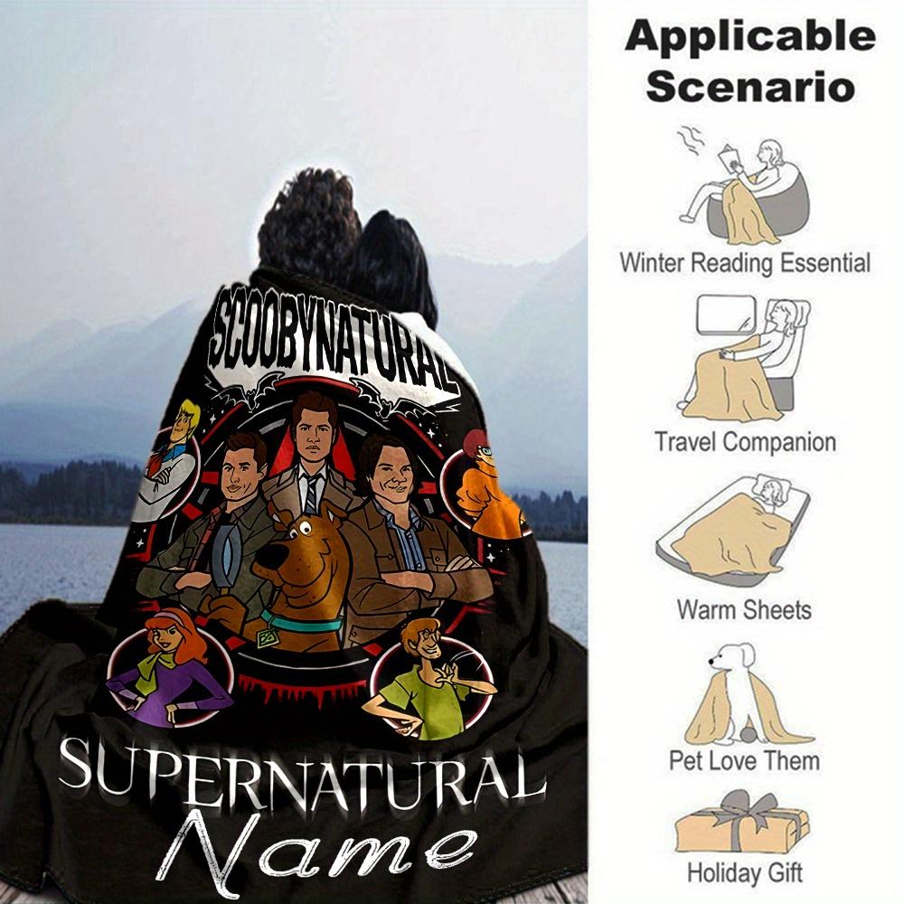Scoobydoo Supernatural Characters Mystery Machine Four Seasons Blanket Customized With Your Name Lightweight And Warm Perfect Gift For Home Office
