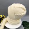 Women Winter Knitted Hood Hat Scarf Cap Thick Warm Outdoor Stylish Scarf Hats Female Fall Headwear Girls Fashion Elastic Beanies