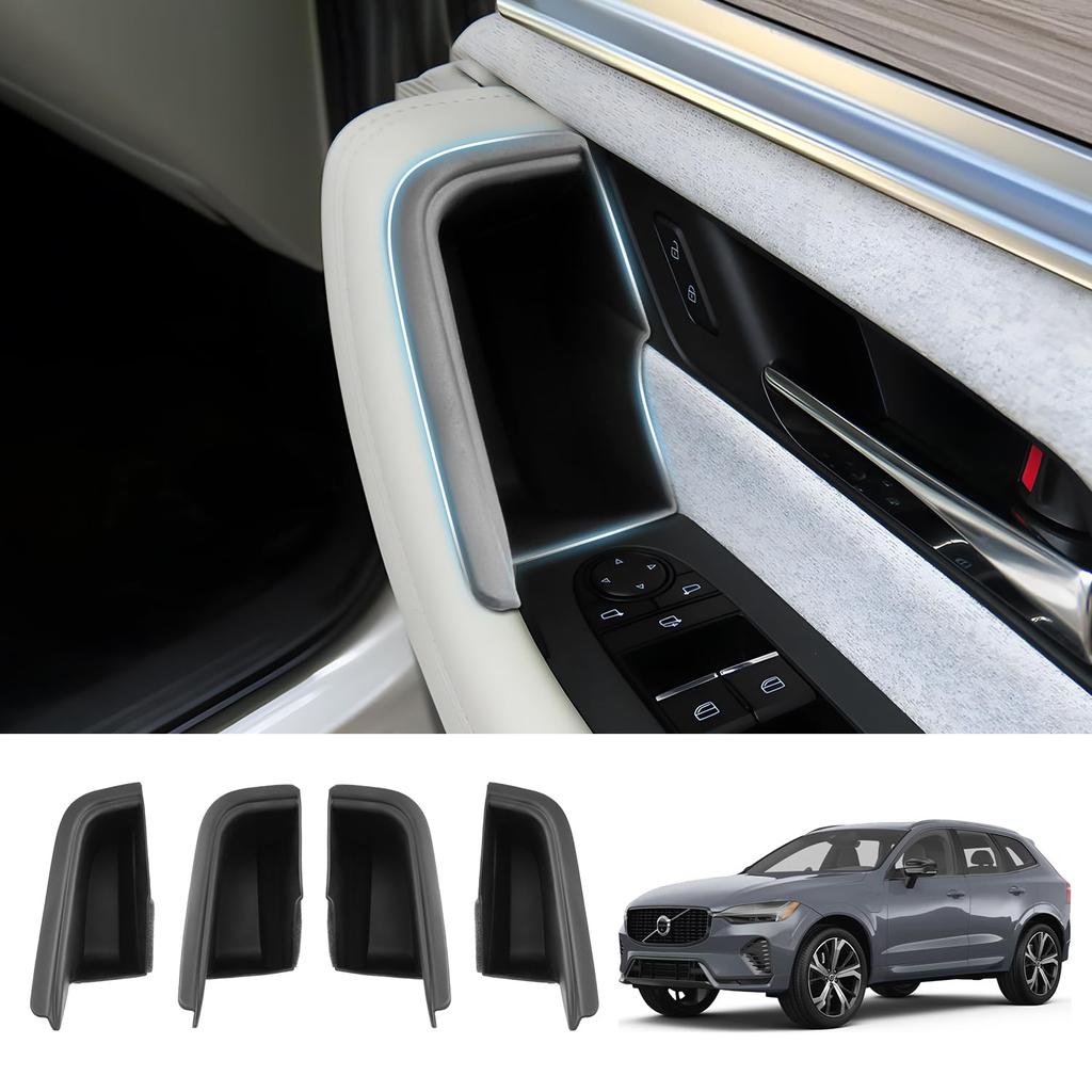 Coleya Набор из 4 дверных карманов для Mazda и Дверное хранилище Передняя и Задняя дверь Силиконовое хранилище Пользовательские автомобильные аксессуары CX-60 CX-80 (2023 позже) - Коробки,