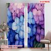2 шт., 2D печать на плоскости Принт Шторы Синий Фиолетовый Гортензия Стрекоза Универсальная полиэстеровая ткань (без удилища) Украшения для