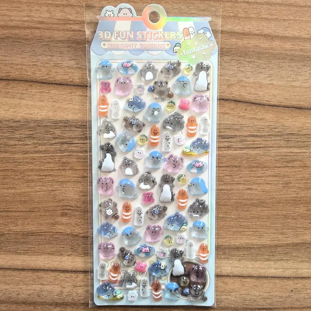 4 шт. Детские Мультяшные Милые Мягкие Призраки 3D Наклейки Очаровательные Наклейки для Телефонов Ноутбуков Пеналов Магазин BulingBulingStickers