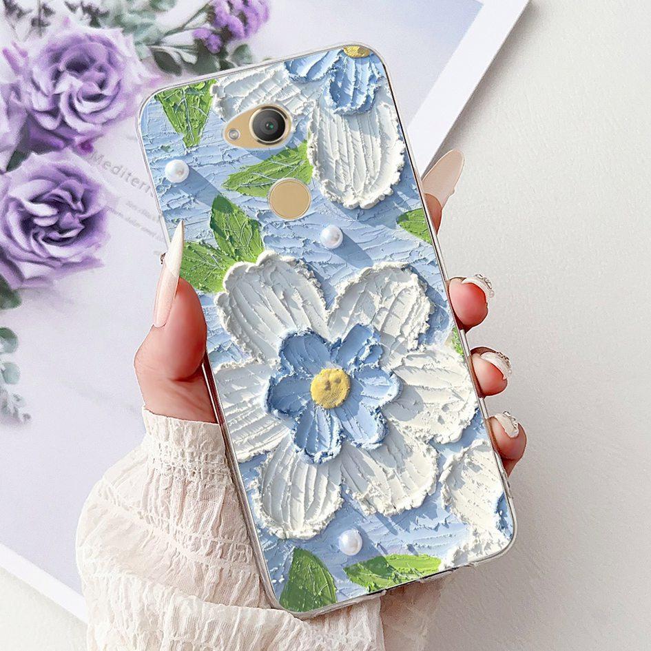 For Sony Xperia XA2 Case H3113 H3123 H3313 Cover Fashion Art Flower Painted Soft TPU Bumper on Sony Xperia XA2 Ultra H3213 Shell