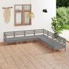 Day and Night - Day and Night Garden Furniture Set 7 Pieces Solid Gray Pine Wood