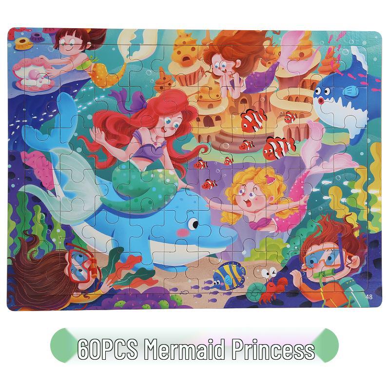60-Piece Children's Cartoon Wooden Jigsaw Puzzle for Early Education