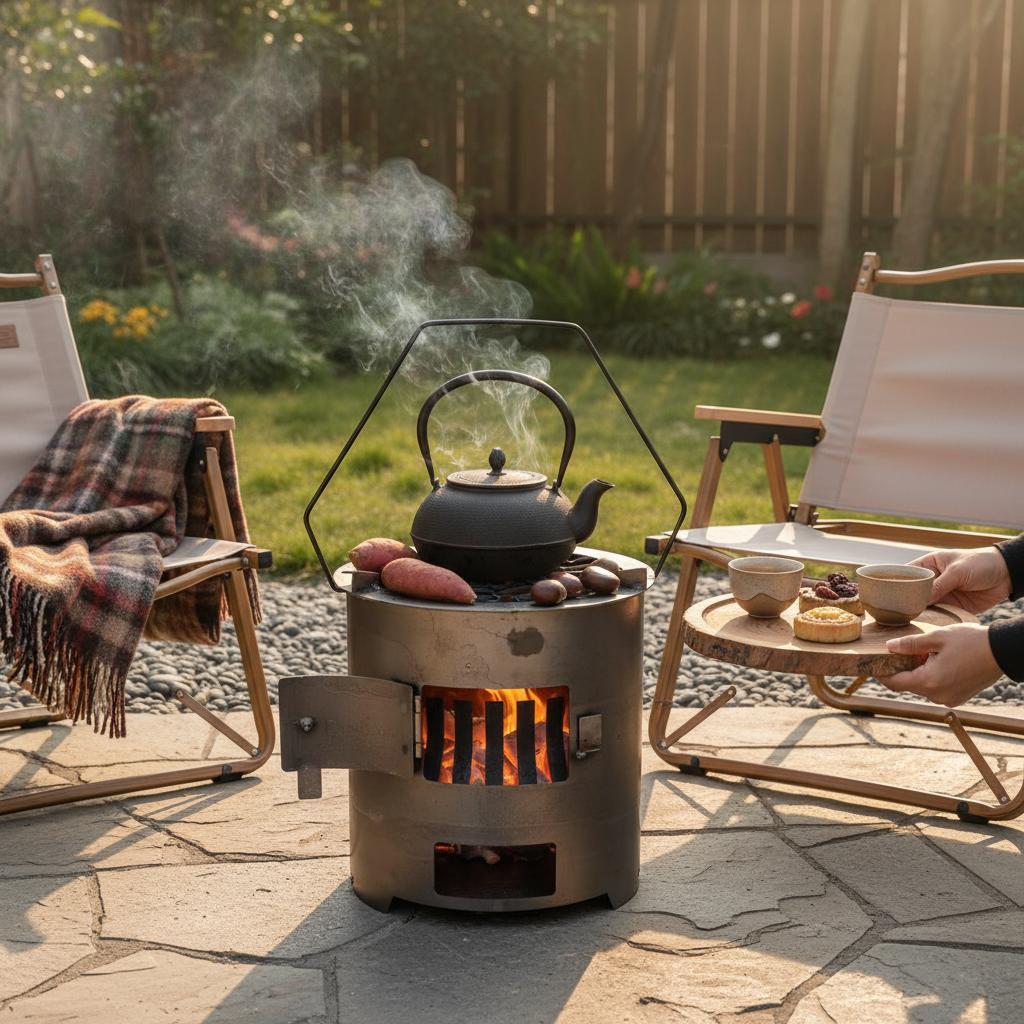 Multi-Functional Stove for Outdoor Heating Cooking BBQ with Charcoal Compatibility