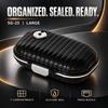Shell-Shaped Portable Pill Box PET + Silicone Sealed Organizer in Cream or Black, Small SG-24 and Large SG-25