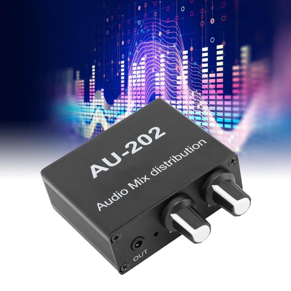 Independent Volume Control Small Sound Mixer 3.5mm Dual-Channel Stereo Mixer  For Headphone