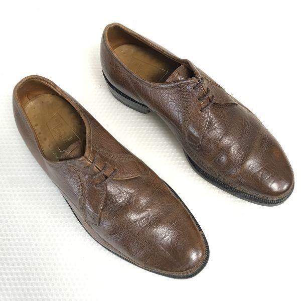 70-е-80-е старый логотип Винтажные VAN BOMMEL Goodyear welt кожаные plain toe 5.5 24.5 коричневые туфли(ИСПОЛЬЗОВАЛ)