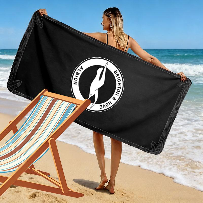 Пляжное полотенце с принтом Brighton & Hove Albion, Большое мягкое быстросохнущее полотенце для пляжа, кемпинга, плавания