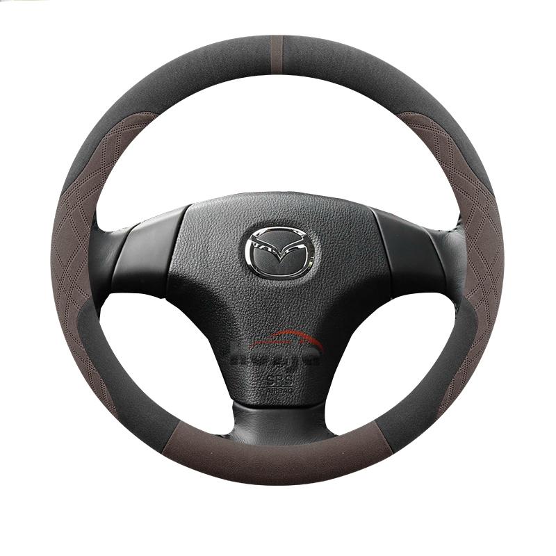 Чехол на руль автомобиля из замши для Mazda 2 3 6 CX5 CX90 CX30 CX60 2015 - 2024 2025 2026 Аксессуары