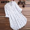 Women's Fashion Summer Spring Floral Print Long Sleeve O-Neck Casual Dresses