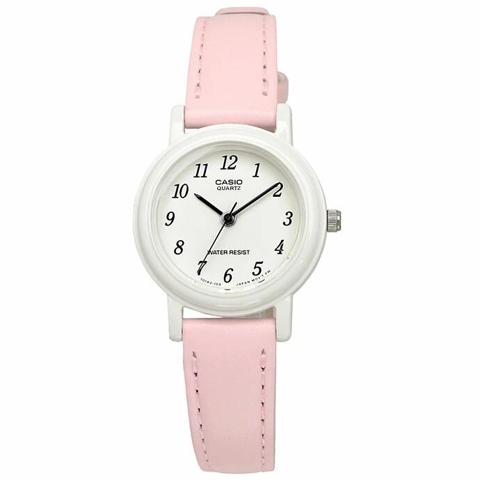 Casio Дешевые круглые кожаные часы, Часы, Ремешок, Циферблат, Женские, LQ-139L-4B1