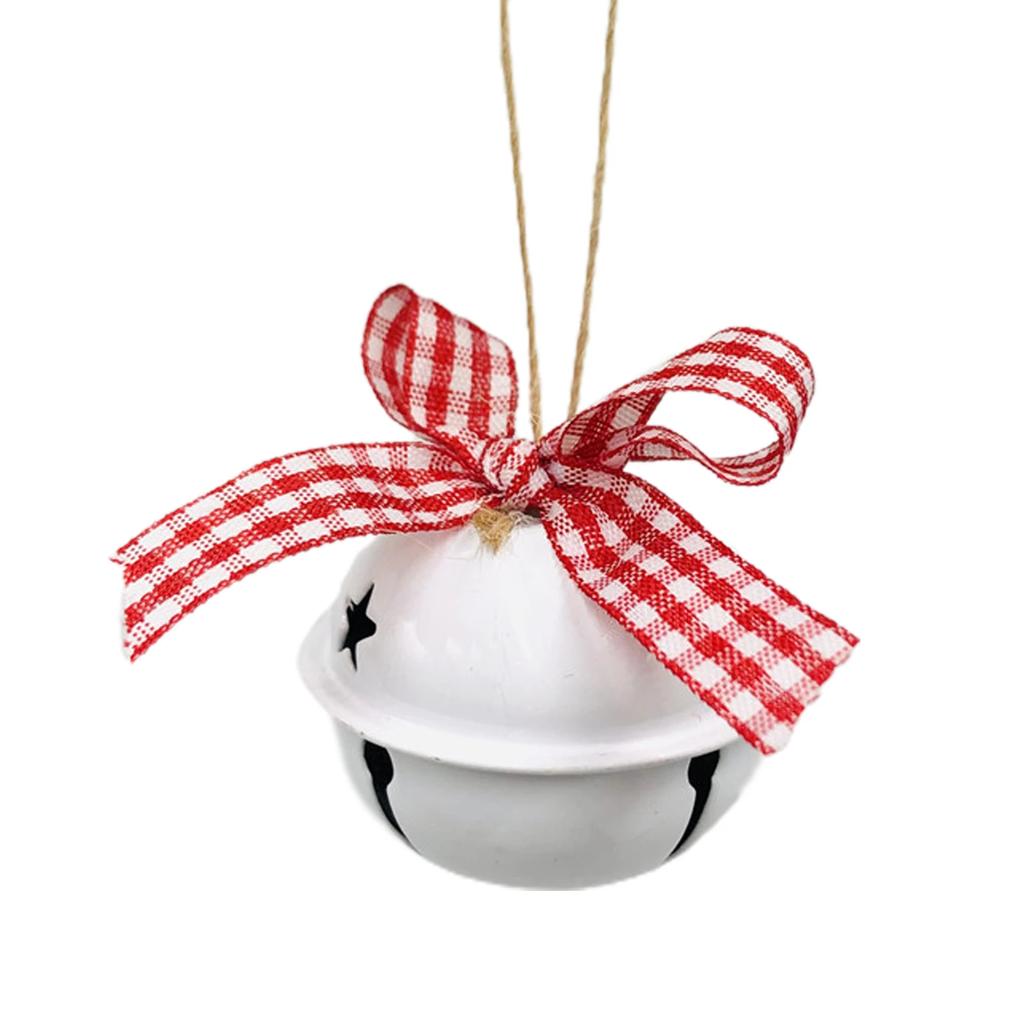 Christmas Bell Gift Bow Cute Decor Pendants Exquisite Twine Pendant Iron Round Bells