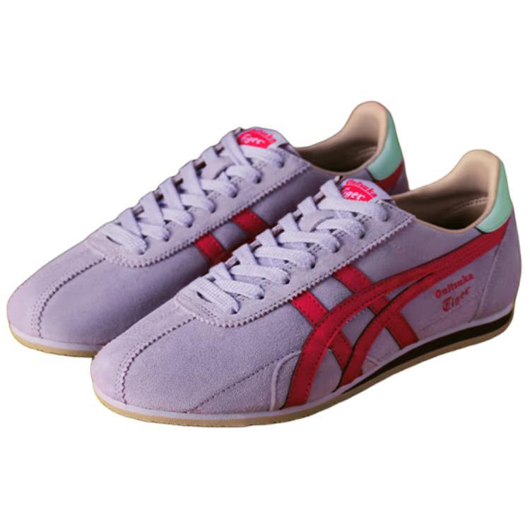 ONITSUKA TIGER Runspark Удобные Минималистичные Нескользящие Прочные Низкие Повседневные Кроссовки Унисекс Повседневная Обувь Фиолетовый Красный 1183C338-500
