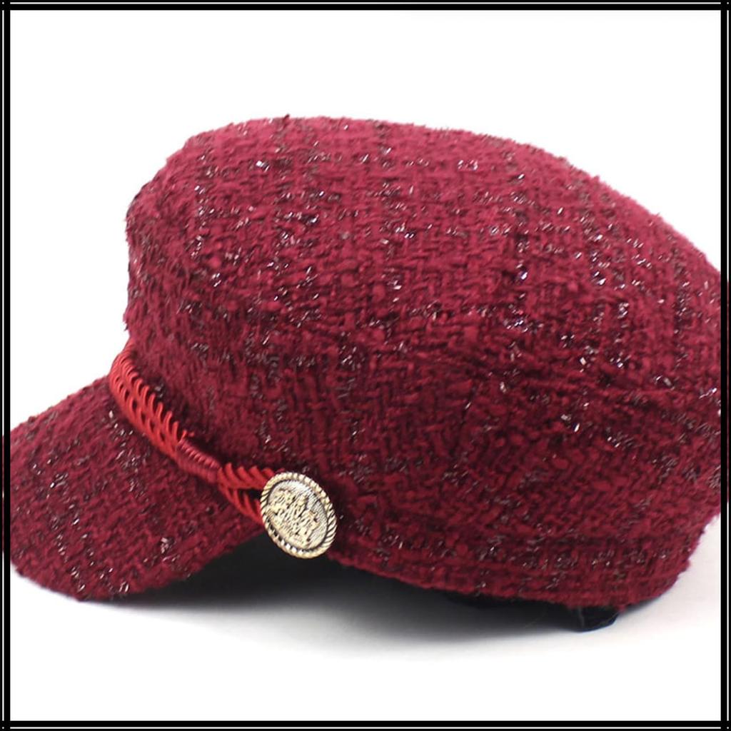 Морская кепка газетчика Going CZ311 [Белый Клык], Кепка, Девочковый, Стильный, Шляпа, На выход, Путешествия, Твид, Женская, (Вино)